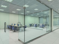 Clear Glass Partition Wall