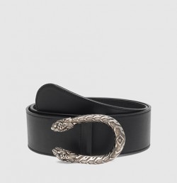 Gucci Leather Belt with Tiger Head Buckle