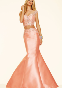 US$170.99 2016 Cap Sleeves Two-piece Appliques Zipper Floor Length Mermaid Satin Sweetheart Ruched