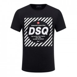 Dsquared2 Men D107 DSQ Stripes Short Sleeves T-Shirt Black