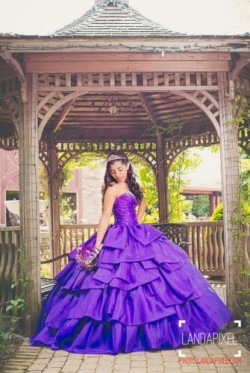 2017 New Beaded Sweet 15 Dress Purple Vestidos De Fiesta Taffeta Quinceanera Ball Gown