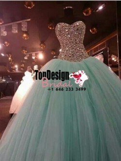 2017 New Fully Beaded Rhinestones Sweet 15 Dress Mint Vestidos De Fiesta Taffeta Tulle Quinceane ...