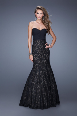 US$177.99 2015 Floor Length Red Ruched Open Back Lace Black Sweetheart Sleeveless