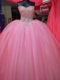 Wholesale 2017 Sweet 15 Dress Baby Pink Formal Prom Quinceanera Dress Illusion Party Ball Gown