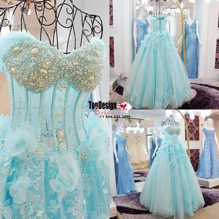 Wholesale 2017 Sweet 15 Dress Pearls Appliques Sky Blue Quinceanera dresses Pageant Prom Party Gown
