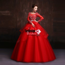 Wholesale Vestidos De Fiesta New 2017 Sweet 15 Dress Red Applique Beaded Organza Quinceanera Bal ...