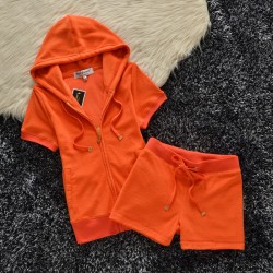 Juicy Couture Original Velour Tracksuit 607 2pcs Women Suits Orange