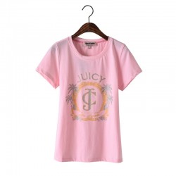 Juicy Couture Palm Trees Graphic Tee T009 Women T-Shirt Pink