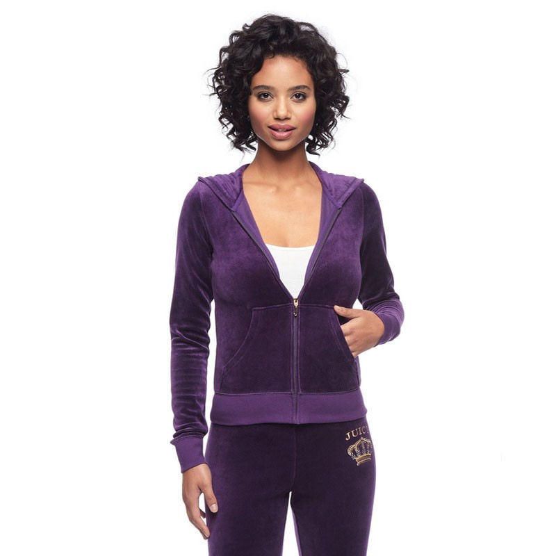 Juicy Couture Sequin Crown Velour Tracksuit 601 2pcs Women Suits Purple