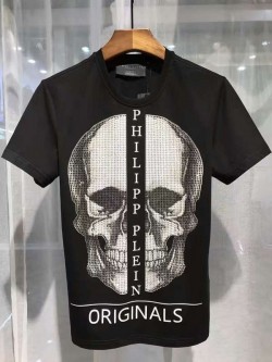 Philipp Plein SS2017 Mens T-Shirt Boston Skull Black