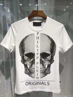 Philipp Plein SS2017 Mens T-Shirt Boston Skull White