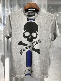 Philipp Plein SS2017 Mens T-Shirt Connect Skull Grey