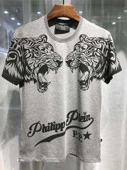 Philipp Plein SS2017 Mens T-Shirt Double Tiger Grey