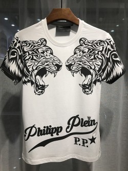Philipp Plein SS2017 Mens T-Shirt Double Tiger White