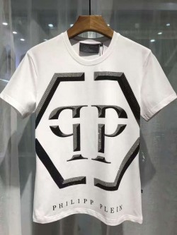 Philipp Plein SS2017 Mens T-Shirt Hexagonal Logo White