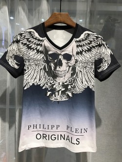 Philipp Plein SS2017 Mens T-Shirt Jet Skull Blue