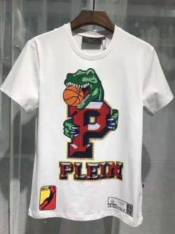 Philipp Plein SS2017 Mens T-Shirt Mulberry Dinosaur White