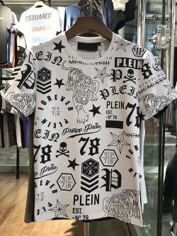 Philipp Plein SS2017 Mens T-Shirt Multiple Patterns White