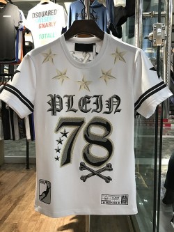 Philipp Plein SS2017 Mens T-Shirt Stars Skull 78 White