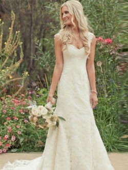 Schlicht Vintage Brautkleider Online Kaufen, Hochzeitskleider mit Spitze