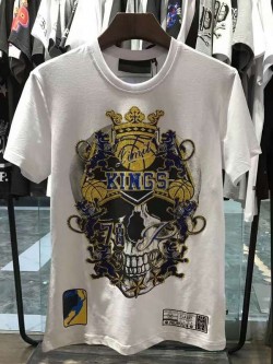Philipp Plein SS2017 Mens T-Shirt Skull Kings White