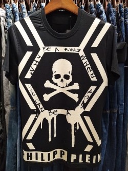 Philipp Plein SS2017 Mens T-Shirt Skull Print Black