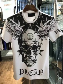 Philipp Plein SS2017 Mens T-Shirt Starry Skull Wings White