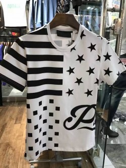 Philipp Plein SS2017 Mens T-Shirt Stars Stripes White
