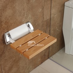 Simple Oak Square Shaped Wooden Shower Seat