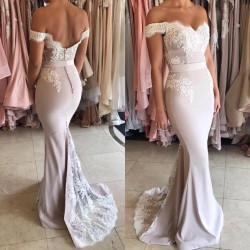 Off The Shoulder Lace Mermaid Formal Evening Dress Cheap 2018 Open Back Ball Dresses_Evening Dre ...
