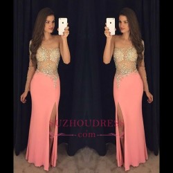 Sexy Sheath One Shoulder Crystal Prom Dresses 2018 Side Slit Evening Gowns_Prom Dresses_2018 Spe ...
