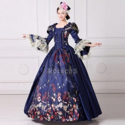 Medieval Renaissance Period Victorian Cosplay Dress Women Theater Halloween Costume
