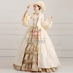 Women’s Medieval Times Victorian Ball Gown Wedding Dress Royal Court Stage Costume