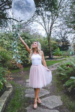 Pink Tulle Cheap Bridesmaid Dress