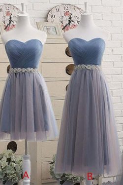 Strapless Sweetheart Tulle Bridesmaid Dresses With Beading Waist – Simibridaldress