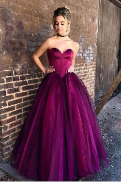 Impressive Sweetheart Sleeveless A Line Ball Gown Floor Length Prom Dress P808