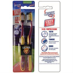 AFL Toothbrush Brisbane Lions Twin Pack