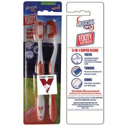 AFL Toothbrush Sydney Swans Twin Pack