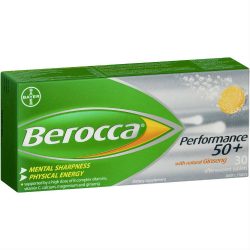 Berocca 50+ Energy Vitamin With Ginseng Effervescent Tablets 30 pack