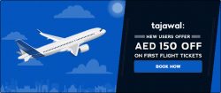 Tajawal Special Offer – AED 150 OFF on All Flight Ticket Bookings