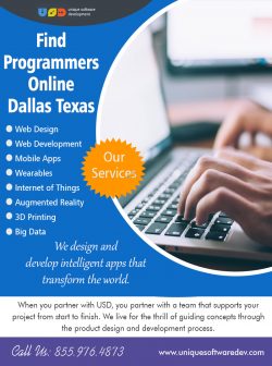 Find Programmers Online Dallas Texas | Call – 855-976-4873 | uniquesoftwaredev.com