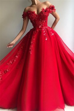 Elegante Abiballkleider Lang Günstig | Rote Abendkleider Online