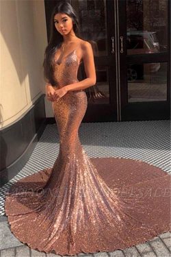 Gorgeous Spaghetti-Straps Sequins Mermaid Prom Dress | www.babyonlinewholesale.com