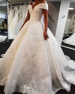 Luxus Brautkleid A Linie | Spitze Hochzeitskleider Günstig Online
