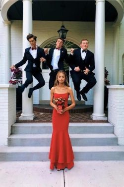 Simple Spaghetti Straps Red Mermaid Prom Dresses, Red Thin Straps Formal Dresses on sale – PromD ...