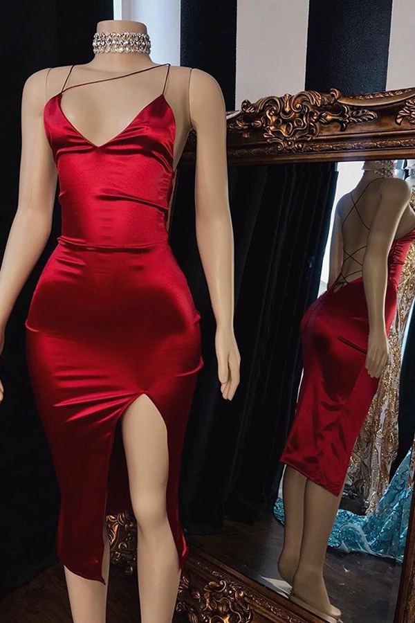Elegante Abiballkleider Kurz Rot | Abendkleider Günstig Online