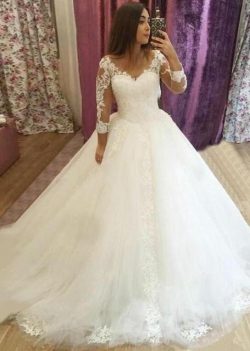 Elegante Brautkleider Mit Ärmel | Hochzeitskleider Spitze Günstig Online