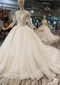 Luxus Brautkleider Mit Ärmel | A Linie Hochzeitskleider Mit Spitze
