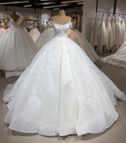 Designer Brautkleider Organza | A Linie Hochzeitskleider Mit Spitze