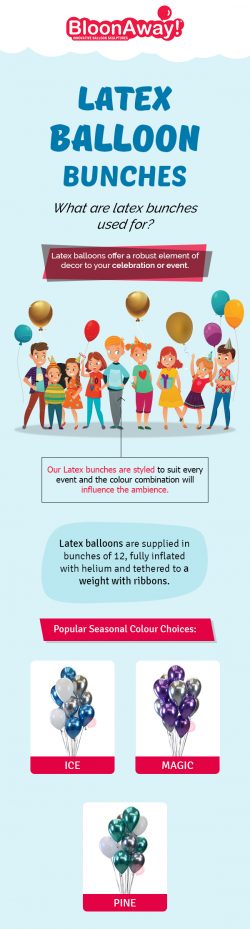 Get the Most Modern Latex Helium Balloon Bunches Online from BloonAway